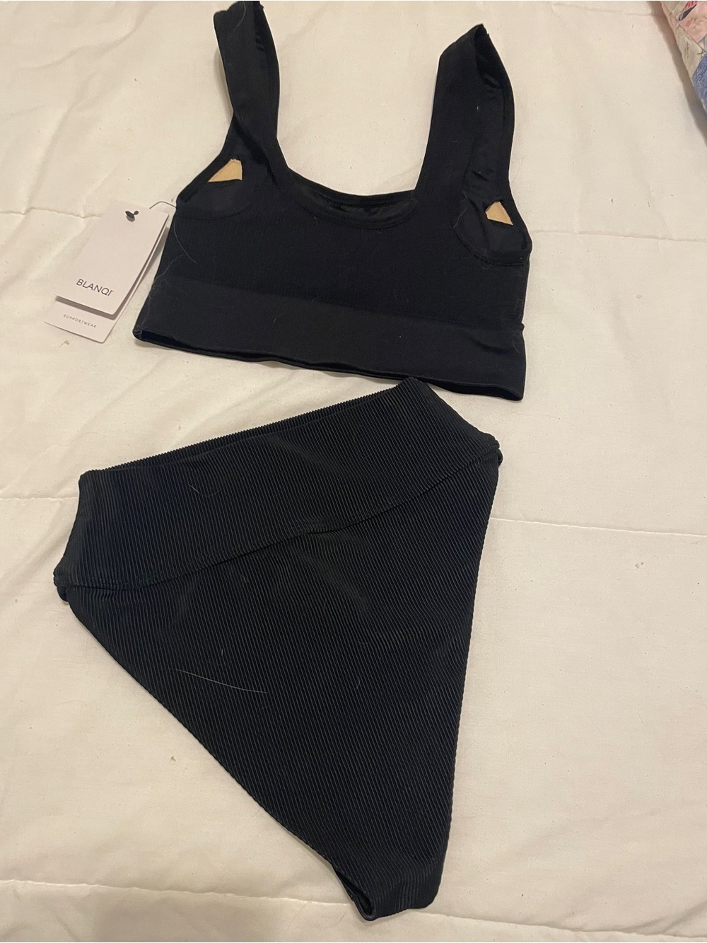 Beach Riot Black Ribbed High-Waist Bikini Set - Picture 5 of 5